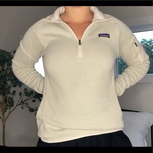 cream patagonia quarter zip